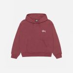 stussy basic hoodie brick