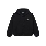 stussy basic zip hoodie black