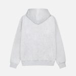 stussy locations zip hoodie grey