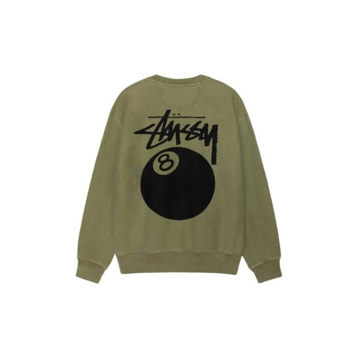 Stussy 8 Ball Pigment Dyed Crew green