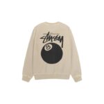 Stussy 8 Ball Pigment Dyed Crew khaki