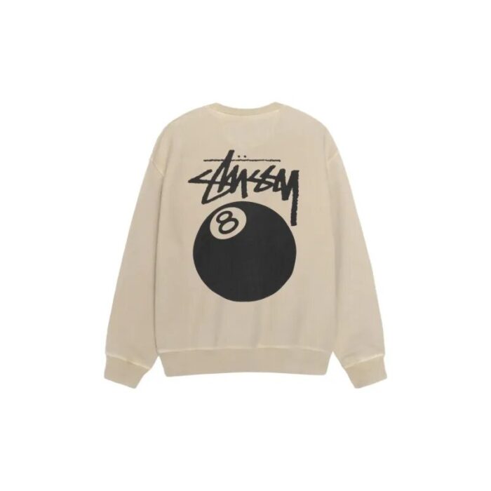 Stussy 8 Ball Pigment Dyed Crew khaki