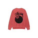 Stussy 8 Ball Pigment Dyed Crew red