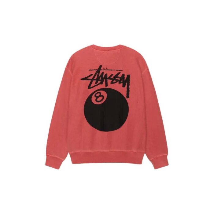 Stussy 8 Ball Pigment Dyed Crew red