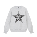 Stussy Stars Crew grey sweatshirt1