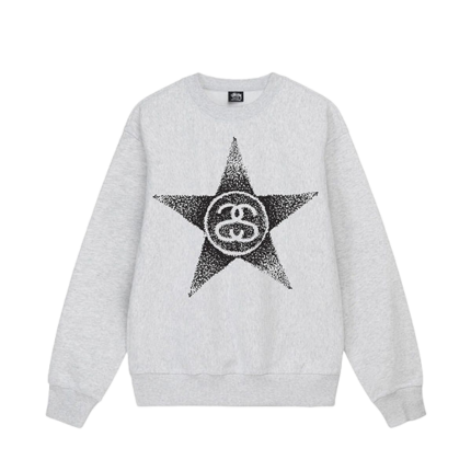 Stussy Stars Crew grey sweatshirt1